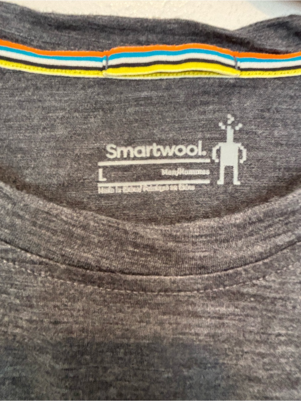 Smartwool Merino Men’s Long Sleeve Crew - Charcoal Gray - Picture 3 of 4